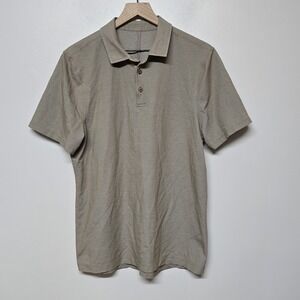 Lululemon Evolution Short Sleeve Performance Golf Polo Shirt Brown Men's L
